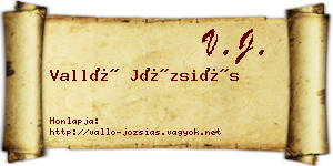 Valló Józsiás névjegykártya